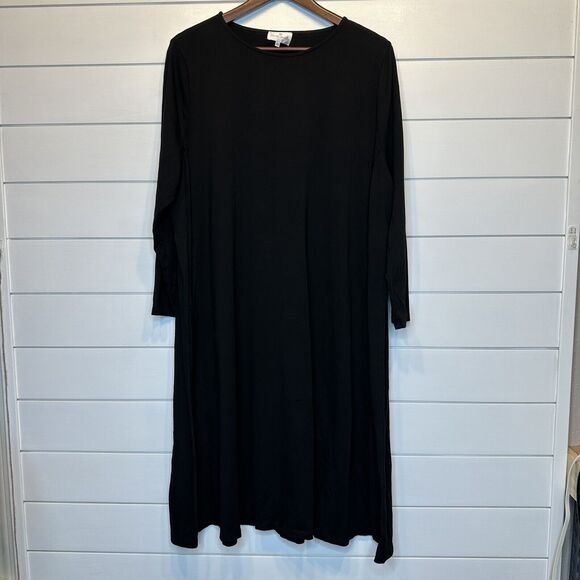 NWOT Dainty Jewells 3X Dress Black Long Sleeve Knee Length Your Favorite Stretch - Picture 9 of 9